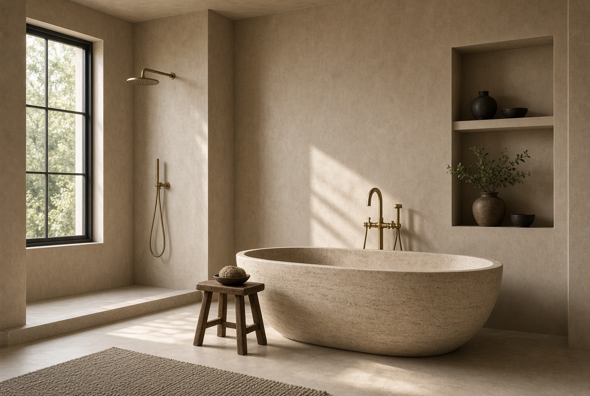 Marmorino plaster bathroom